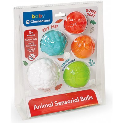 CLEMENTONI BABY Zvířátkové měkké míčky s texturou