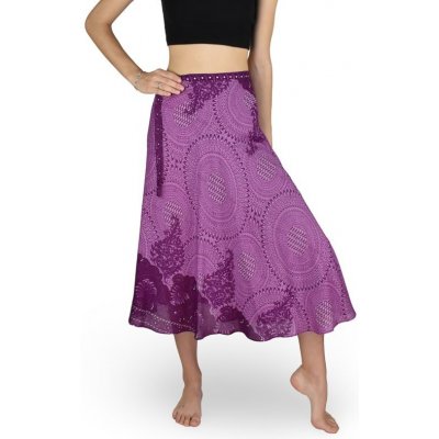 Zavinovací sukně Norio fialová mandaly