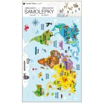 Samolepicí dekorace pro děti Mapa světa (24 × 42 cm) / Dětská samolepka na stěnu 15126 Room Decor – Zboží Dáma