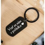 Přívěsek na klíče Ahome Kovová černá Vrať se nám v pořádku – Zboží Mobilmania