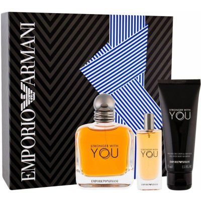 Giorgio Armani Emporio Armani Stronger With You EDT 100 ml + sprchový gel 75 ml + EDT 15 ml dárková sada – Zboží Dáma