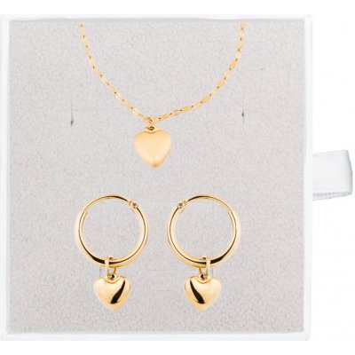 Franco Bene Srdíčkový set náušnice a náramek pozlacený 2226 – Sleviste.cz