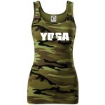 Yoga nápis Dámské Maskáčové tílko Zelený maskáč – Zboží Mobilmania