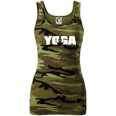 Yoga nápis Dámské Maskáčové tílko Zelený maskáč – Zboží Mobilmania