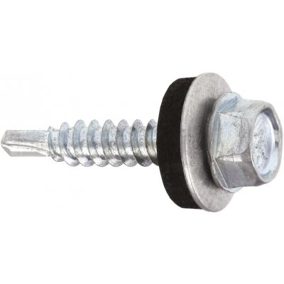 Samořezný střešní farmářský šroub KLIMAS 4,8 x 25 SW8 zinkovaný s podložkou EPDM (250 ks/bal) – HobbyKompas.cz