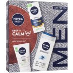 Nivea Men Face Sensitive Pleťový krém Sensitive OF15 75 ml + Čisticí gel sensitive 100 ml + sprchový gel Sensitive 250 ml dárkové balení – Hledejceny.cz