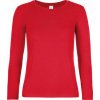 Dámská Trička B&C bavlněné bezešvé triko s dlouhým rukávem 190 g m červená