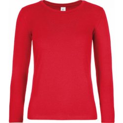 B&C bavlněné bezešvé triko s dlouhým rukávem 190 g m červená