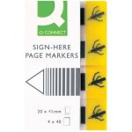 Samolepící záložky Q-Connect "podpis" - 20 x 45 mm, žluté, 4 ks – Hledejceny.cz