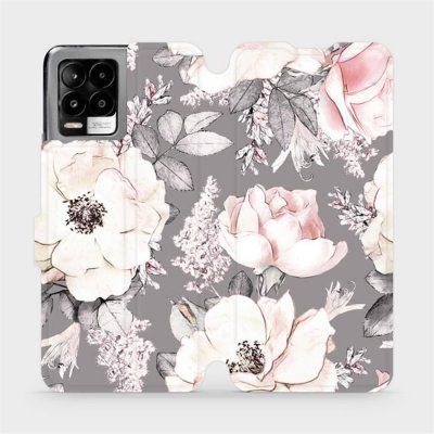 Mobiwear - Realme 8 - MX06S Květy na šedém pozadí – Zboží Živě