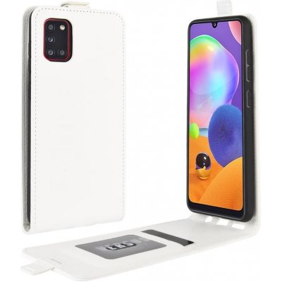 Pouzdro Vertical PU kožené flipové Samsung Galaxy A31 - bílé – Zboží Mobilmania