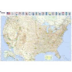 nástěnná mapa usa USA, silniční nástěnná mapa 1:3,45 mil. alternativy   Heureka.cz nástěnná mapa usa