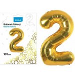 LUMA Balónek foliový č. 2 ZLATÝ 101 cm – Zboží Dáma