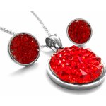 Steel Jewelry set náhrdelník a náušnice červené barvy z chirurgické oceli SET141021 – Zboží Dáma