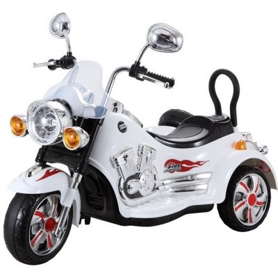 Mamido elektrická motorka Chopper s postranním vozíkem bílá
