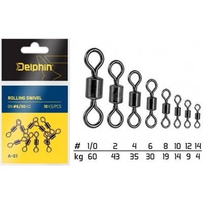 Delphin Obratlík Rolling Swivel A-01 vel.4 35kg 10ks – Hledejceny.cz