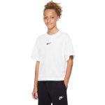 Nike kids Sportswear Essential Boxy t shirt white/black – Zboží Mobilmania