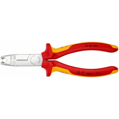 KNIPEX 13 46 165 Odizolovací kleště izolované vícesložkovými návleky, certifikace VDE chromované 165 mm – Zbozi.Blesk.cz