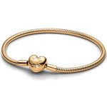 PANDORA pozlacený náramek se srdíčkovým zapínáním 563050C00 – Zboží Dáma
