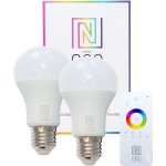 Immax LED žárovka Neo E27 8,5W RGB 2ks LED žárovka , E27, 230V, A60, 8,5W, teplá bílá + RGB, stmívatelná, 806lm, Zigbee Dim, 2ks 07004B – Hledejceny.cz