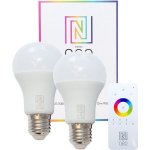 Immax LED žárovka Neo E27 8,5W RGB 2ks LED žárovka , E27, 230V, A60, 8,5W, teplá bílá + RGB, stmívatelná, 806lm, Zigbee Dim, 2ks 07004B – Zboží Živě