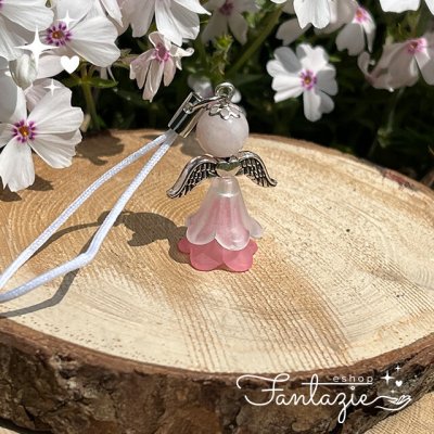 Atelier Fantazie Andílek pro štěstí s minerálem - Růženín – Zboží Mobilmania