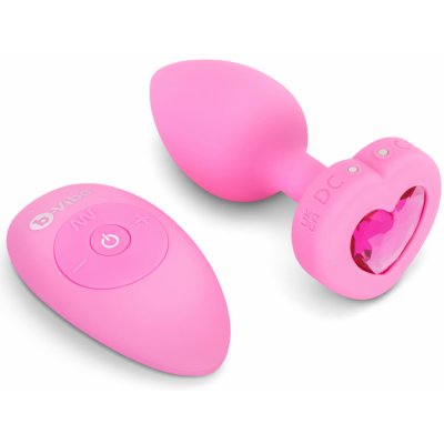 b-Vibe Vibrating Heart Plug S/M Pink