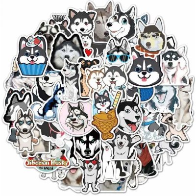 Set 50 samolepek sibiřský husky – Zboží Živě