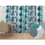 Biante Bavlněný závěs Sandra SA-444 Šedo-petrolejové kapky s ornamenty 150x170 cm – Sleviste.cz