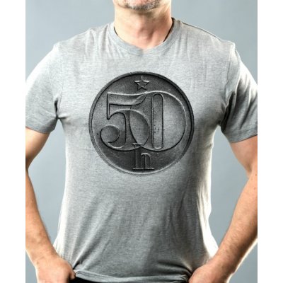 Padesátník bez textu černý potisk pánské tričko – Zboží Dáma