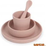 Jollein silikonový jídelní set Pale pink 4 ks – Zbozi.Blesk.cz