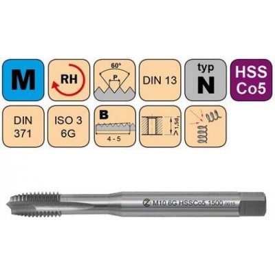 NÁSTROJE CZ Závitník strojní M4x0,7 ISO3 HSSCo5 DIN 371 B - 1500 - CZZ1500-M4-ISO3 – Hledejceny.cz