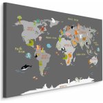 MyBestHome BOX Plátno Mapa Světa Se Zvířaty Varianta: 30x20 – Sleviste.cz