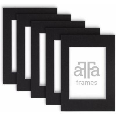 aFFa frames aFFa rámečky Passe Partout | Minimalistická podložka na fotografie, plakáty, diplomy | Karton, barevný, černý, 29,7x42 cm | 5 kusů v sadě – Zboží Mobilmania