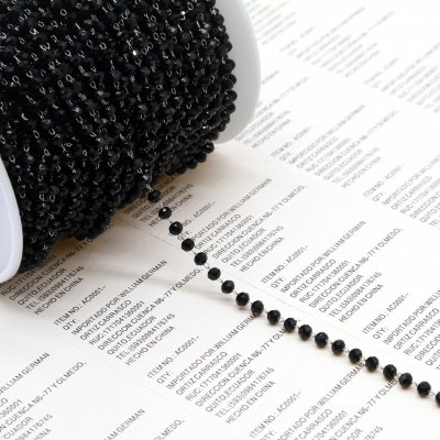 Shiny Planet | Jemná řetízkovina s broušenými 3,5mm černými nebo bílými ohňovkami - Barva Černá XX 073 – Hledejceny.cz