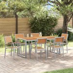 OMAXI 817342 Zahradní jídelní souprava 7 pcs Šedo-hnědá 180 x 90 x 75 cm – Hledejceny.cz