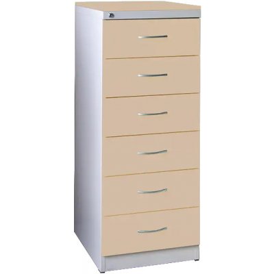 KRD A5 NEW kovová kartotéka s dřevěnými čely A5 korpus šedý čílka latte – Zboží Mobilmania