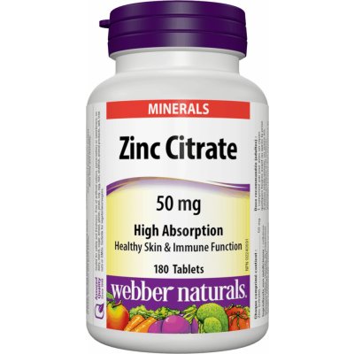 Webber Naturals Zinc Citrate 50 mg 180 tablet – Hledejceny.cz