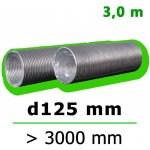 Mikawi Flextube Flexibilní hliníkové potrubí 125 mm x 3000 mm 59-0059 – Hledejceny.cz