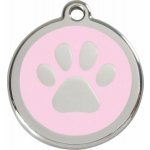 Red Dingo známka Paw Print Pink Tlapka růžová M 30 mm – Zboží Mobilmania