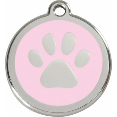Red Dingo známka Paw Print Pink Tlapka růžová M 30 mm – Zboží Mobilmania