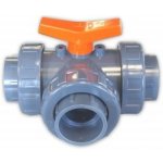 PVC trojcestný kulový ventil, typ T 63 mm lepení – Sleviste.cz