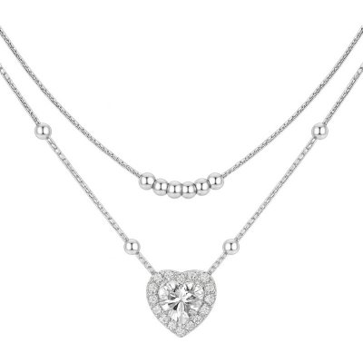 Grace Silver Jewellery Stříbrný dvojitý náhrdelník NH1305-MSN033/102 Stříbrná – Hledejceny.cz