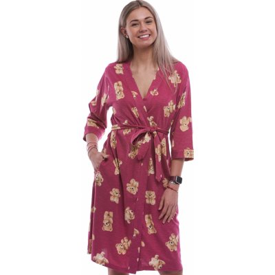 Lehký dámský župan s plyšovími medvědy 1G0647 růžová – Zboží Dáma