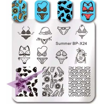 Starnails Razítkovací destička BPX24 plavky léto – Zboží Dáma