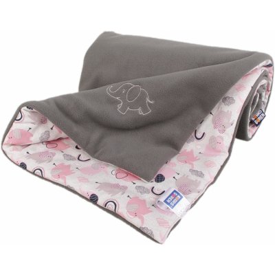 Kaarsgaren dětská deka šedá slon růžový – Zboží Mobilmania