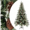 Vánoční stromek zahrada-XL Vánoční stromek se šiškami zelenobílý 225 cm PVC a PE
