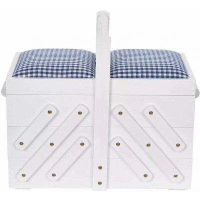 Kazeta - dřevěný košík na šicí potřeby s látkou, vel. M - bílý - PRYM – Zboží Dáma