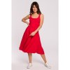 Dámské šaty Přiléhavé šaty bez rukávů B218 červená