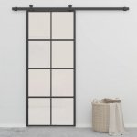 vidaXL hliník a ESG sklo 90 x 205 cm černé – Hledejceny.cz